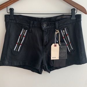 rag & bone Lamb Leather Lakshmi Shorts